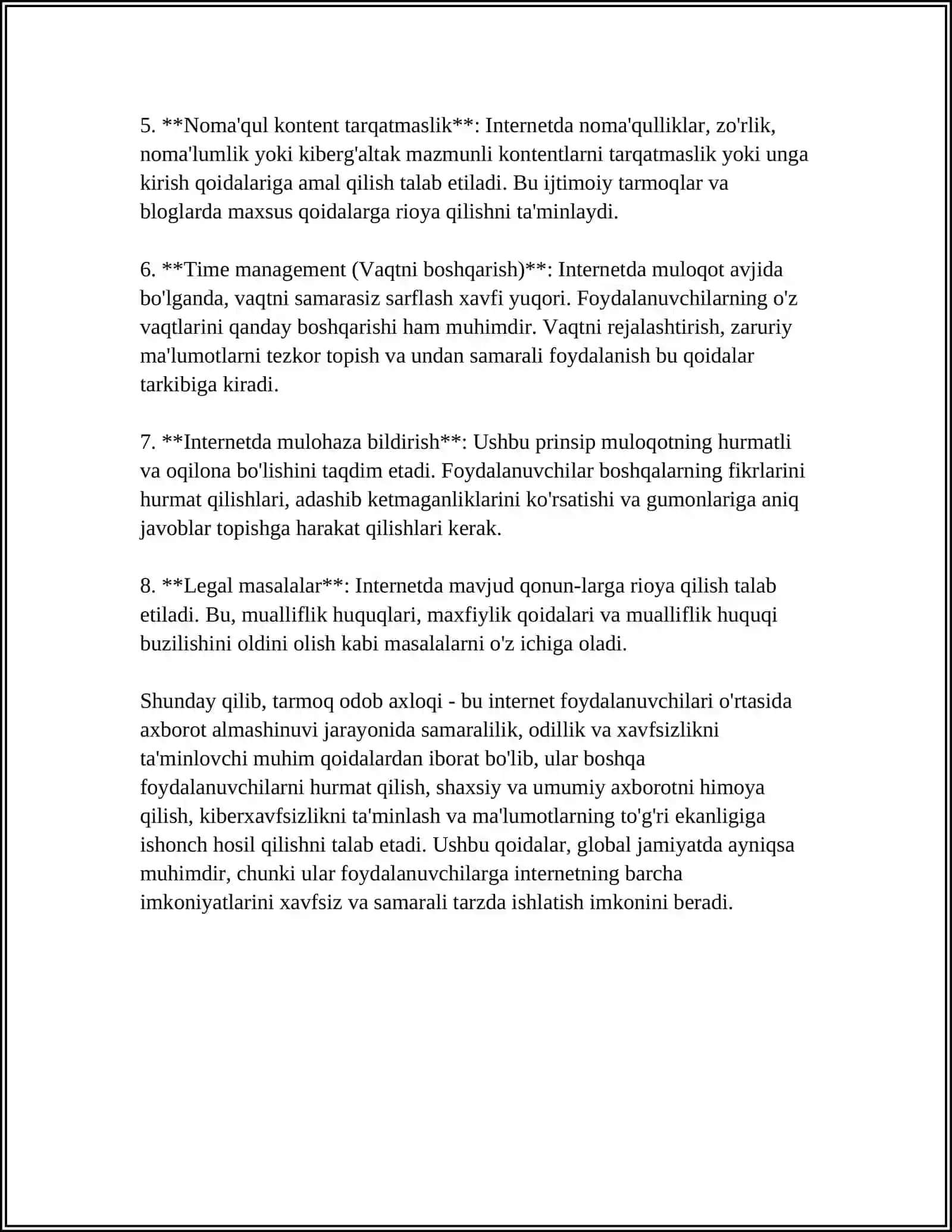 TARMOQ ODOB AXLOQI. EDYUTON KONSEPSIYASI 4