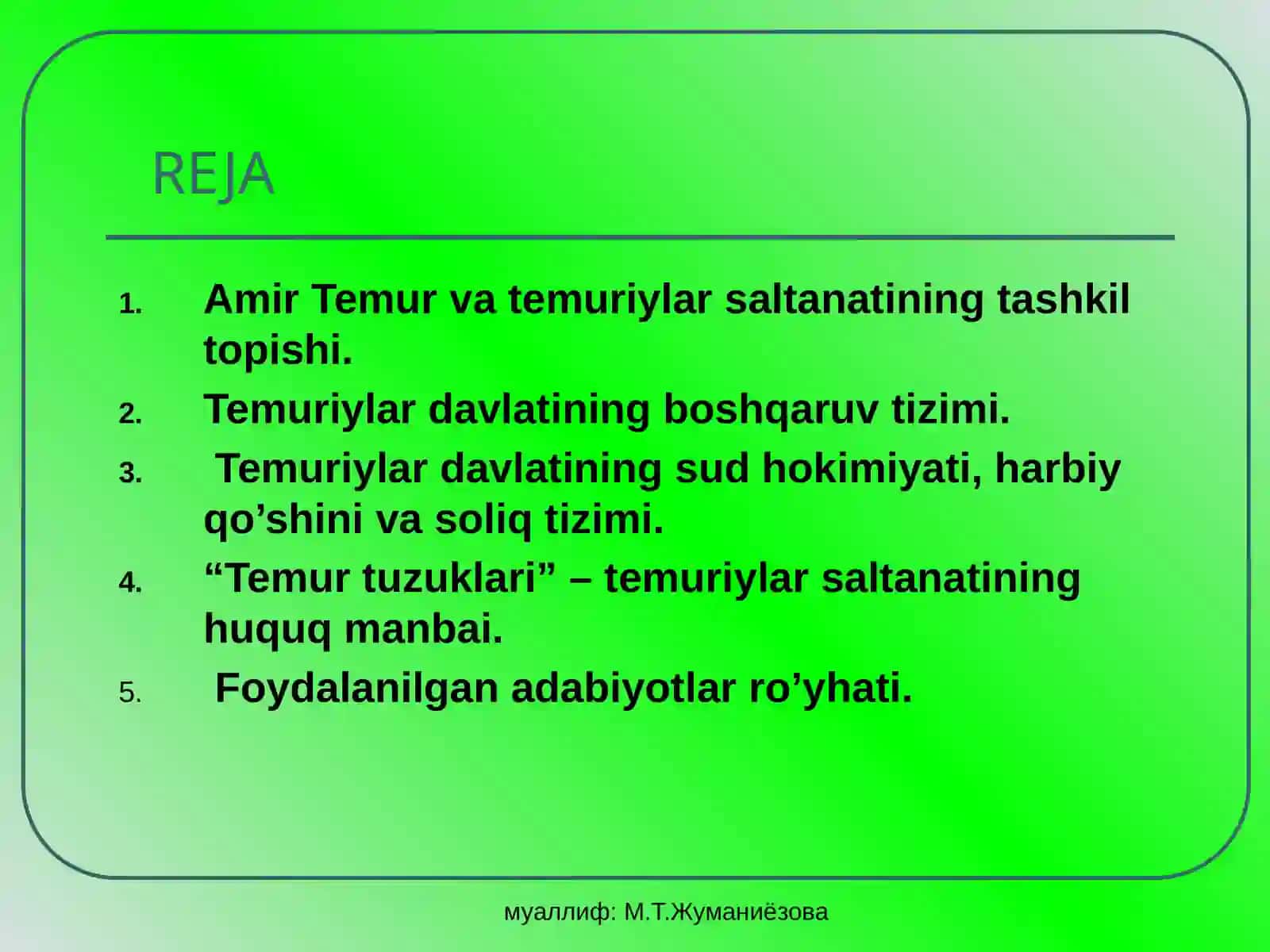Amir Temur va Temuriylar imperiyasi 4