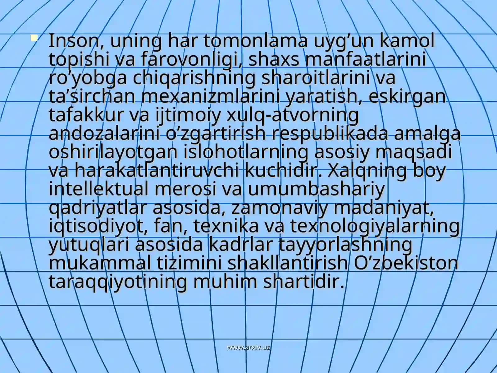 Kadrlar tayyorlash milliy dasturi 4