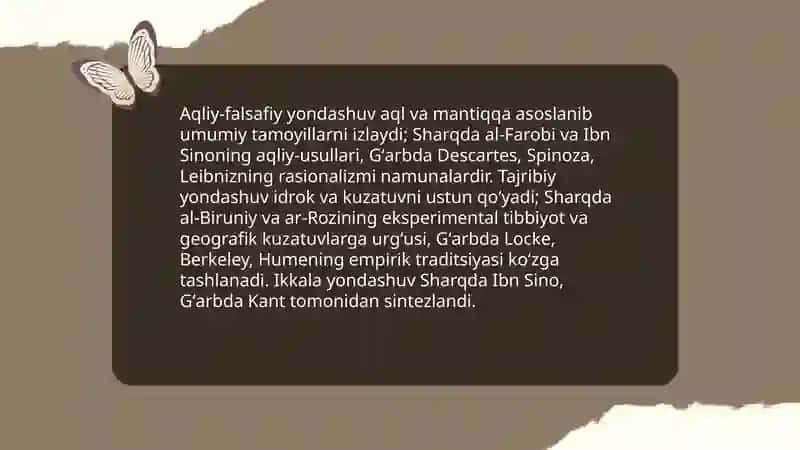 Falsafaning mohiyatiga oid sharq va garp mutafakkirlarining tasnifi 4