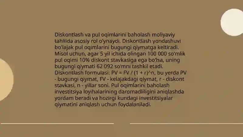 Pulning vaqt bo'yicha qiymati 4