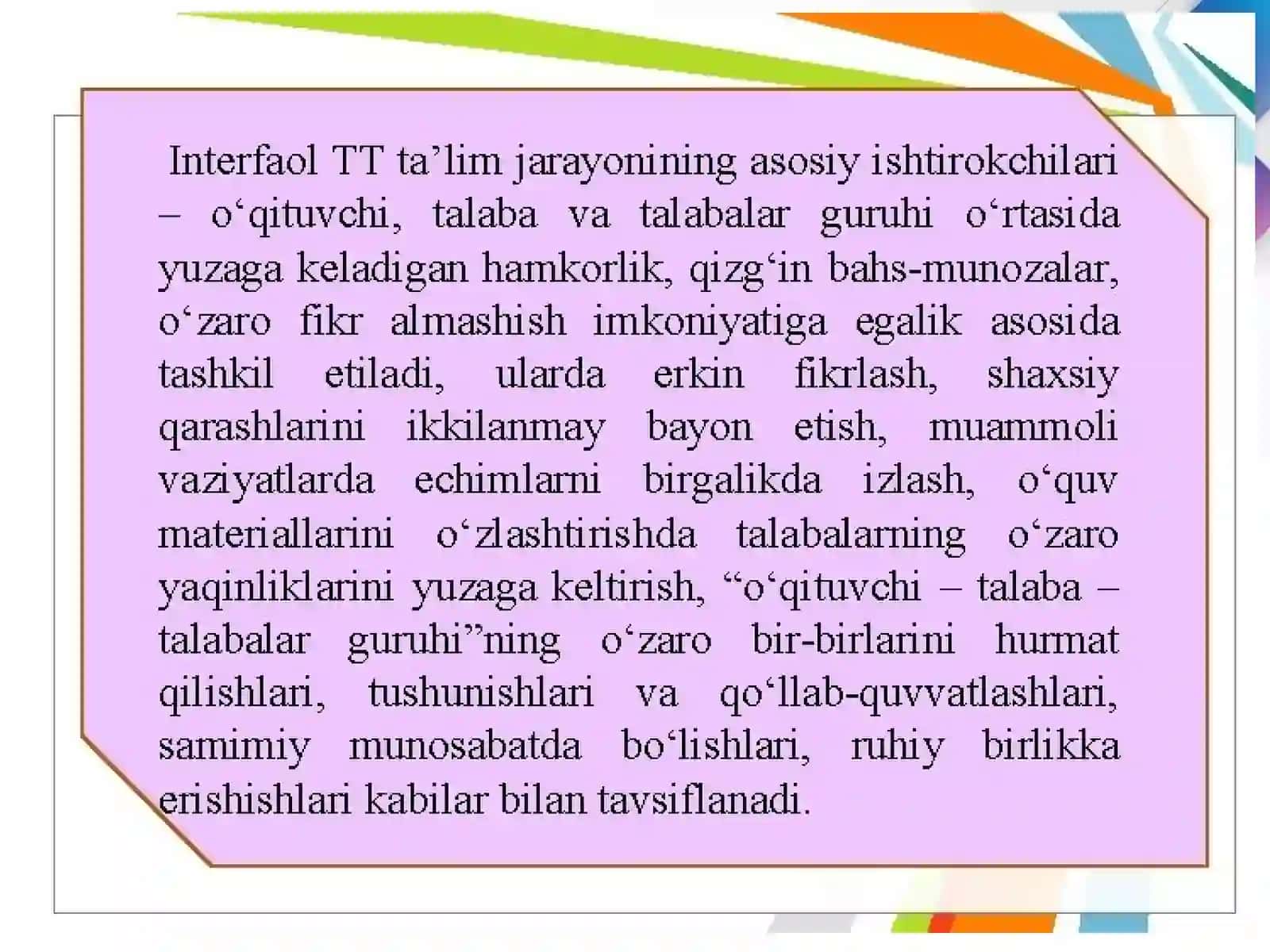Interfaol o'qitish usullari 4