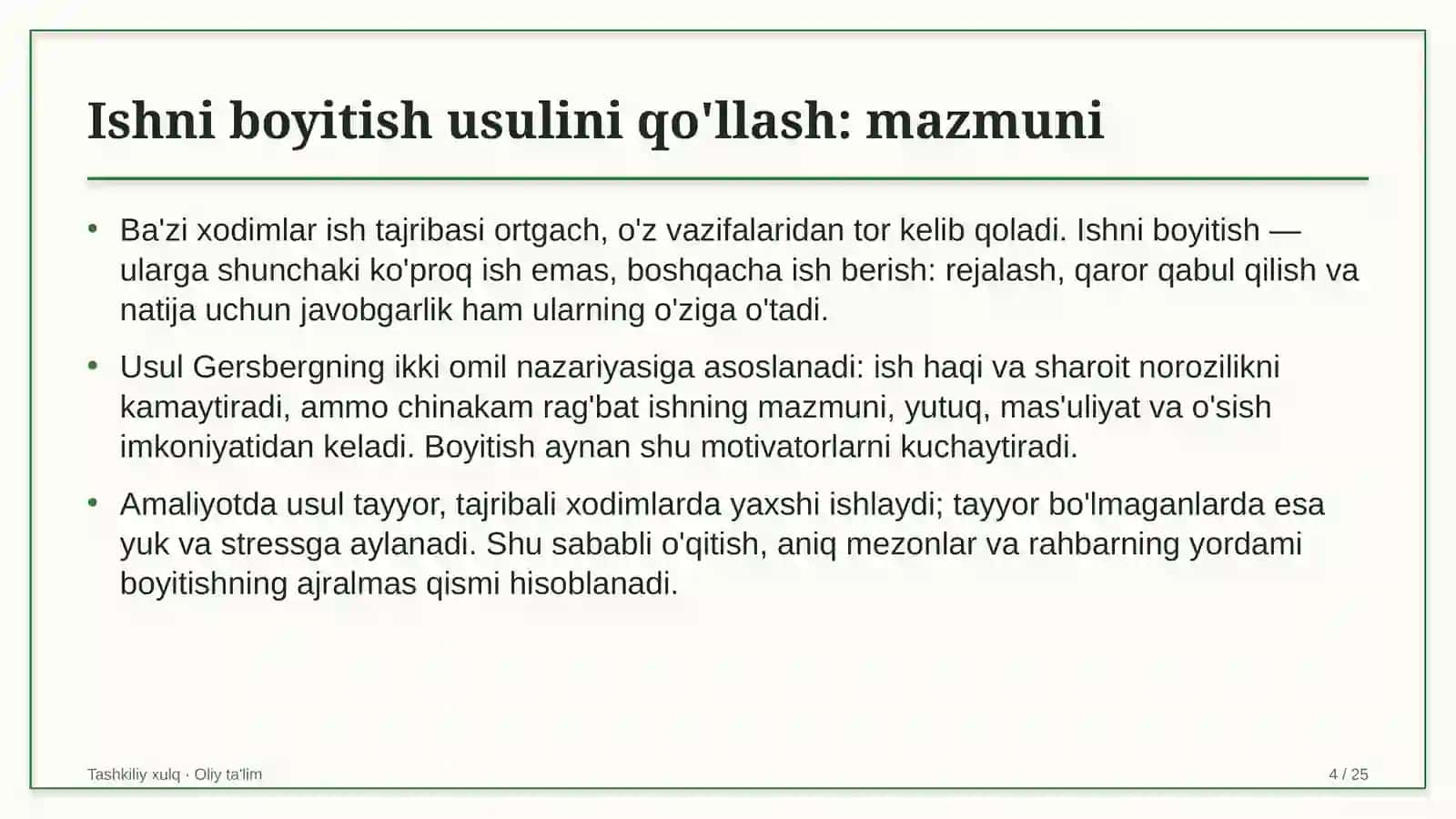 davlat qo'mitalarida ishni boyitish usulini qo'llash 5327 4