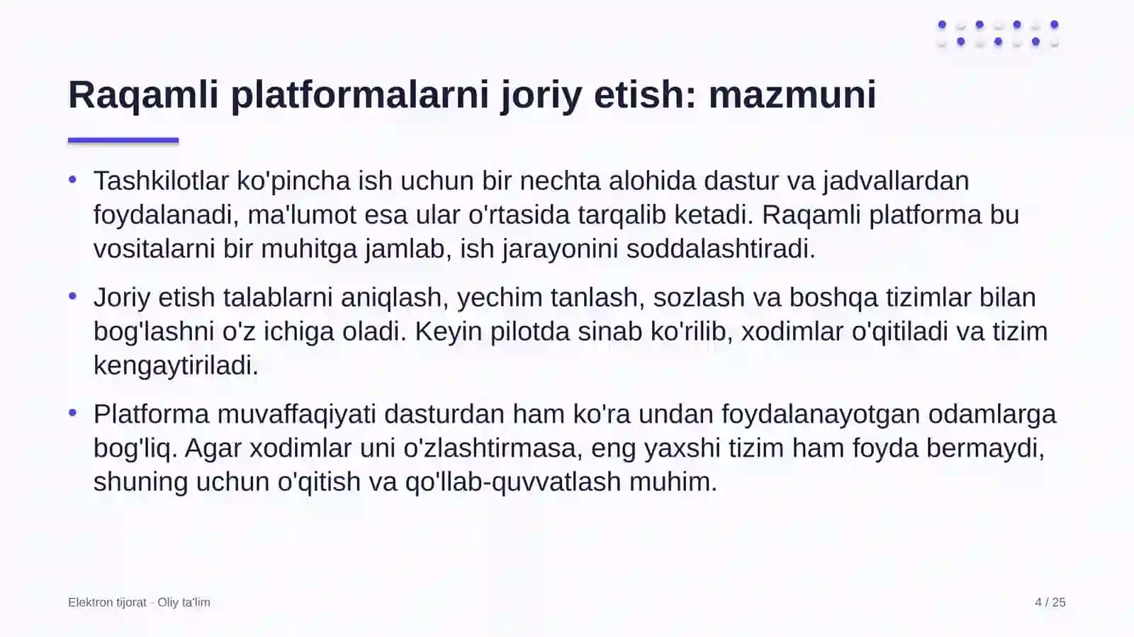 Yo'l xo'jaligida raqamli platformalarni joriy etish 4