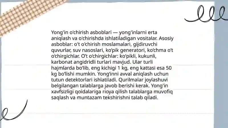 Yong'in xavfsizligi qoidalari 4