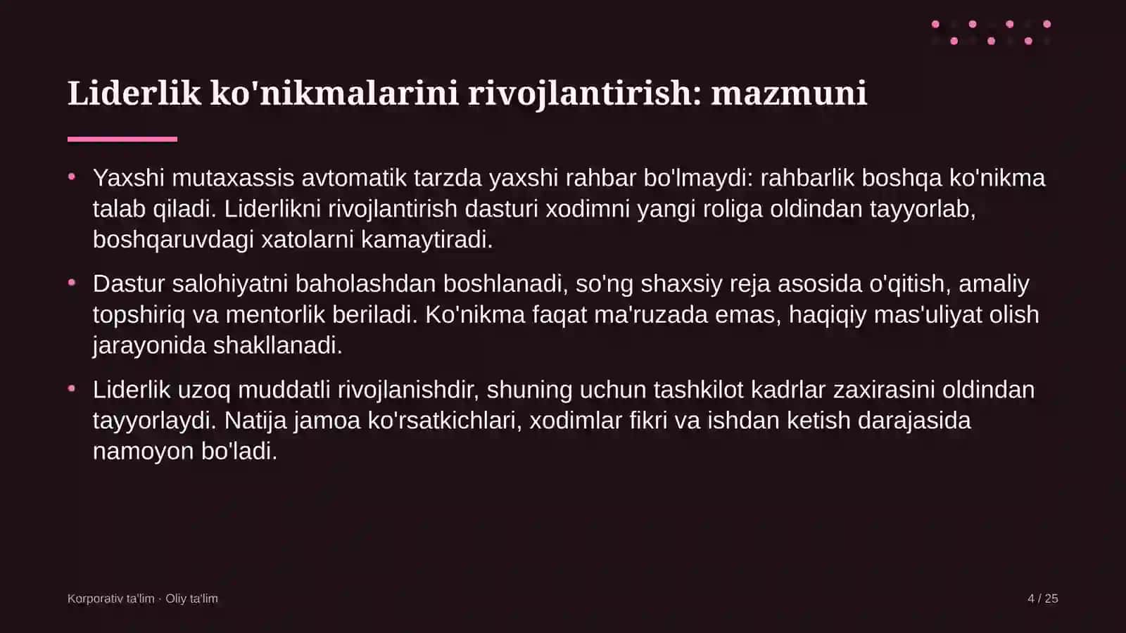 Favqulodda vaziyatlar xizmatida liderlik ko'nikmalarini rivojlantirish 4