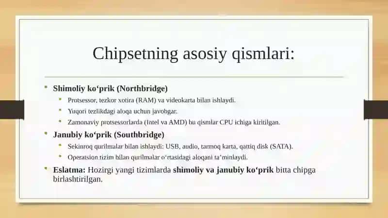 Tizimli plata chipsetlari 4