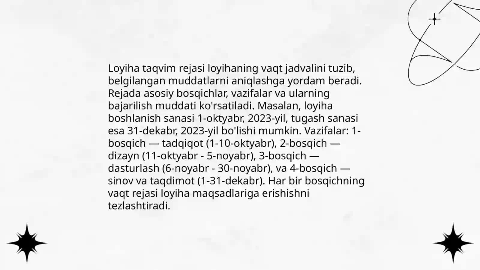 Qurilish yig'uv tashkiloti rejalashtirining asosiy qoidalari 4