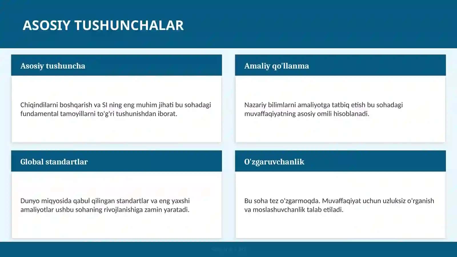 Chiqindilarni boshqarish va SI 4