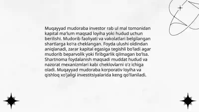 Mudoraba turlari 4