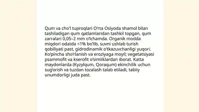 O'rta Osiyo tuproqlari 4