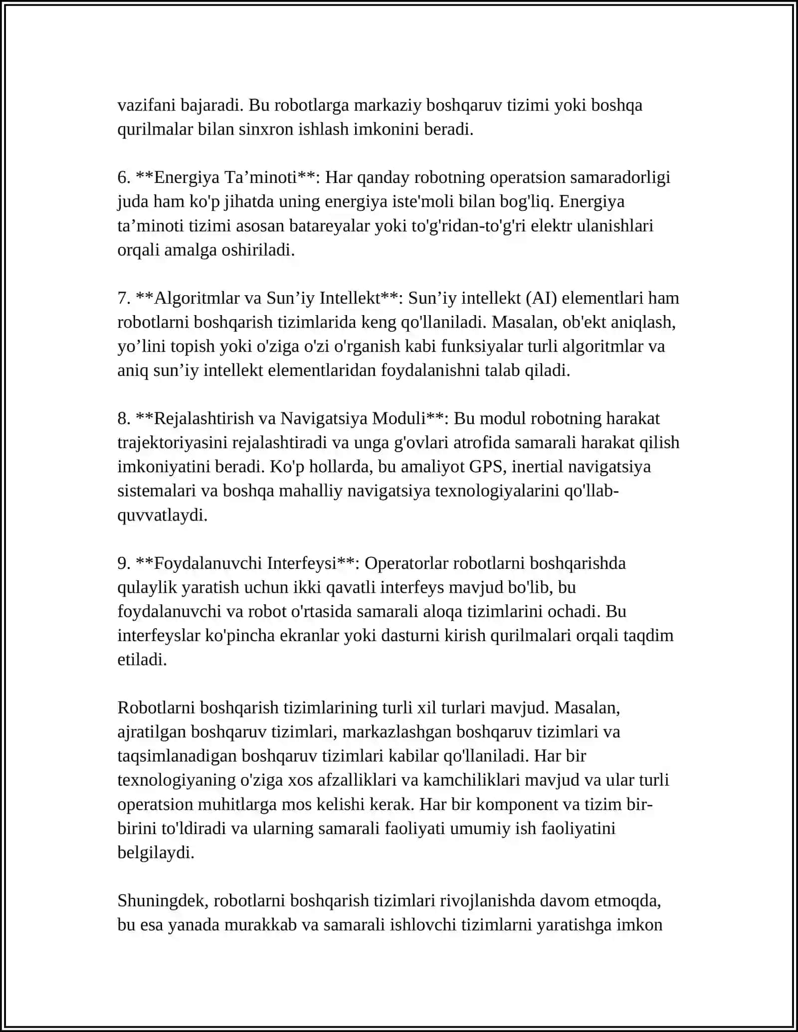 Robotlarni boshqarish tizimlari arxitekturasi 4
