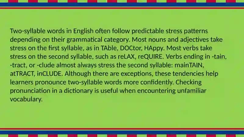 Word Stress in English: Rules, Patterns, and Functions 4