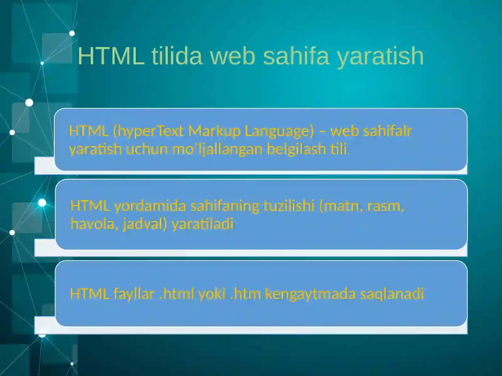HTML tilida veb sahifa yaratish 4