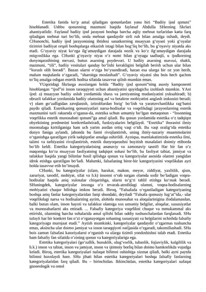 Nafosat falsafasi (Estetika) 4