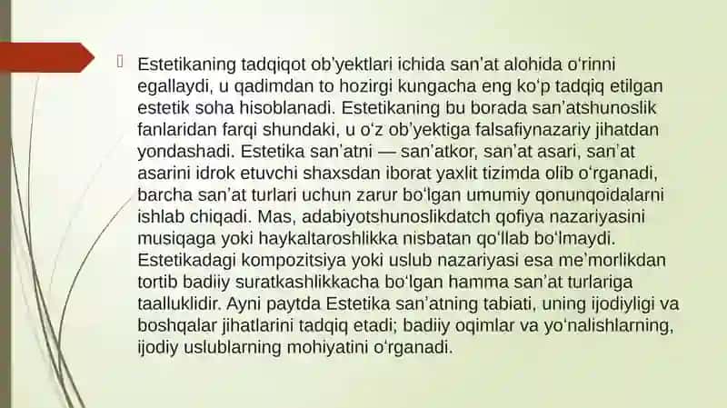 Estetikaning zamonaviy yo’nalishlari 4