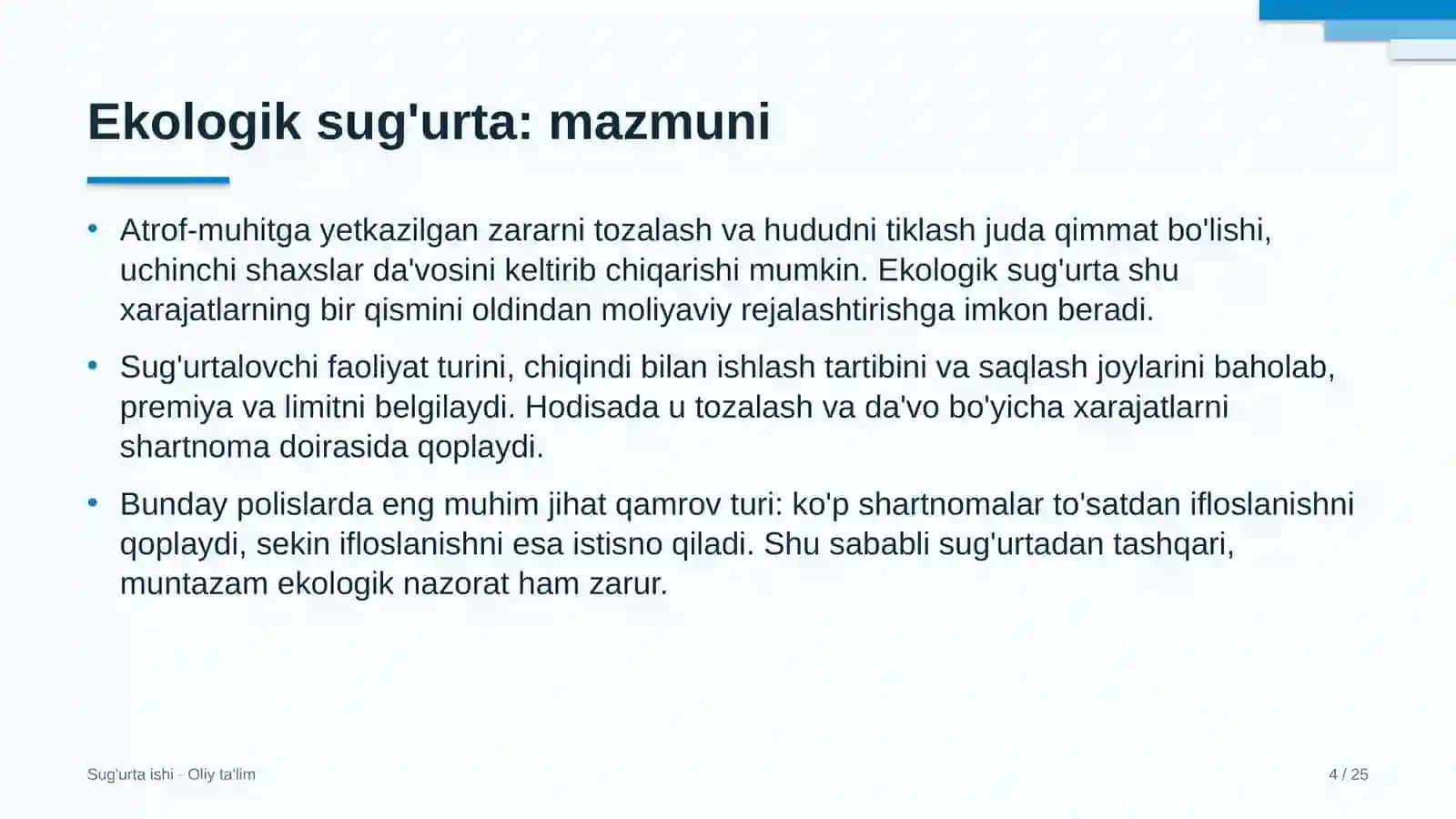 Investitsiya kompaniyalarida ekologik sug'urta 4