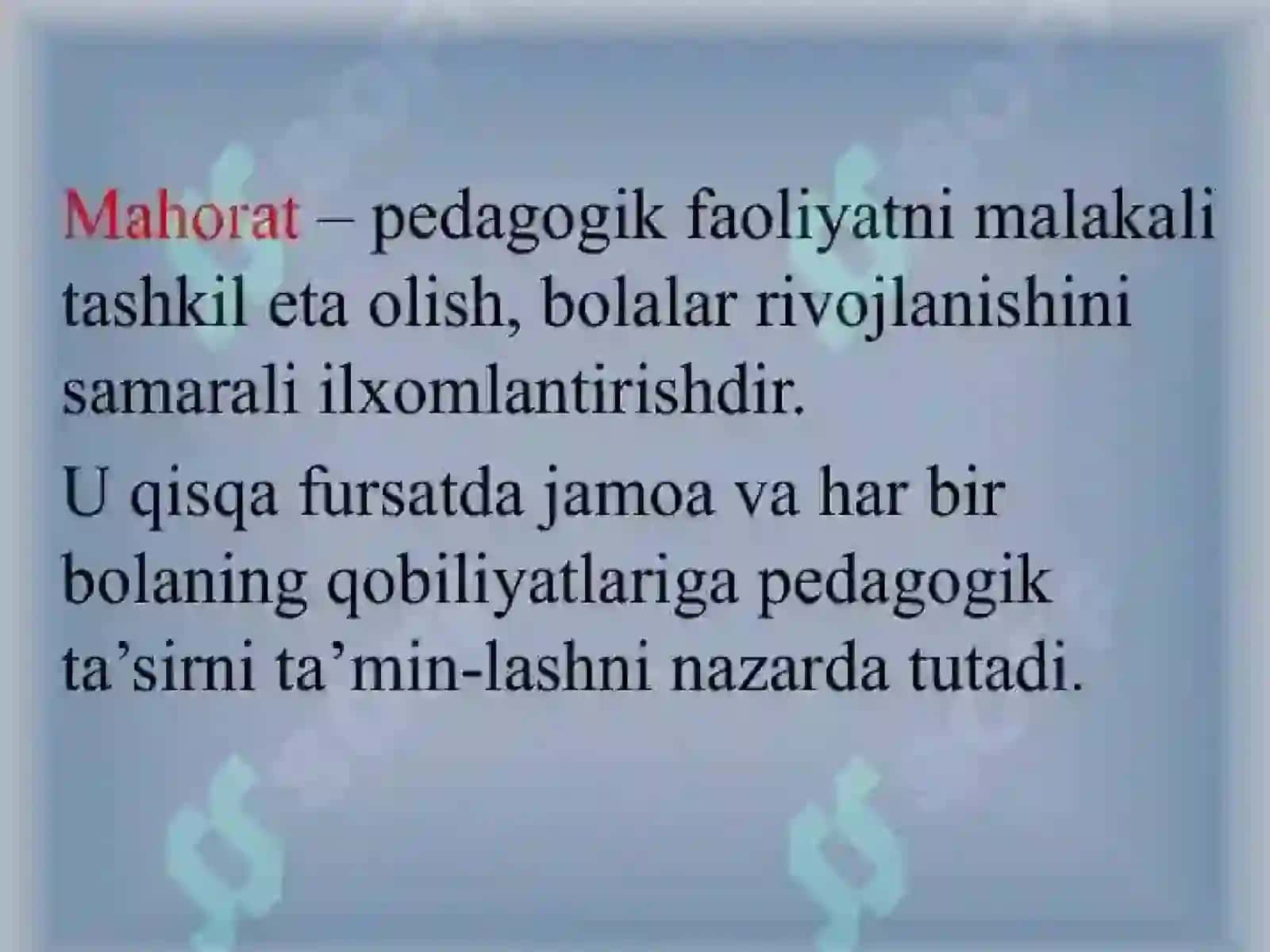 Pedagogik mahorat 4