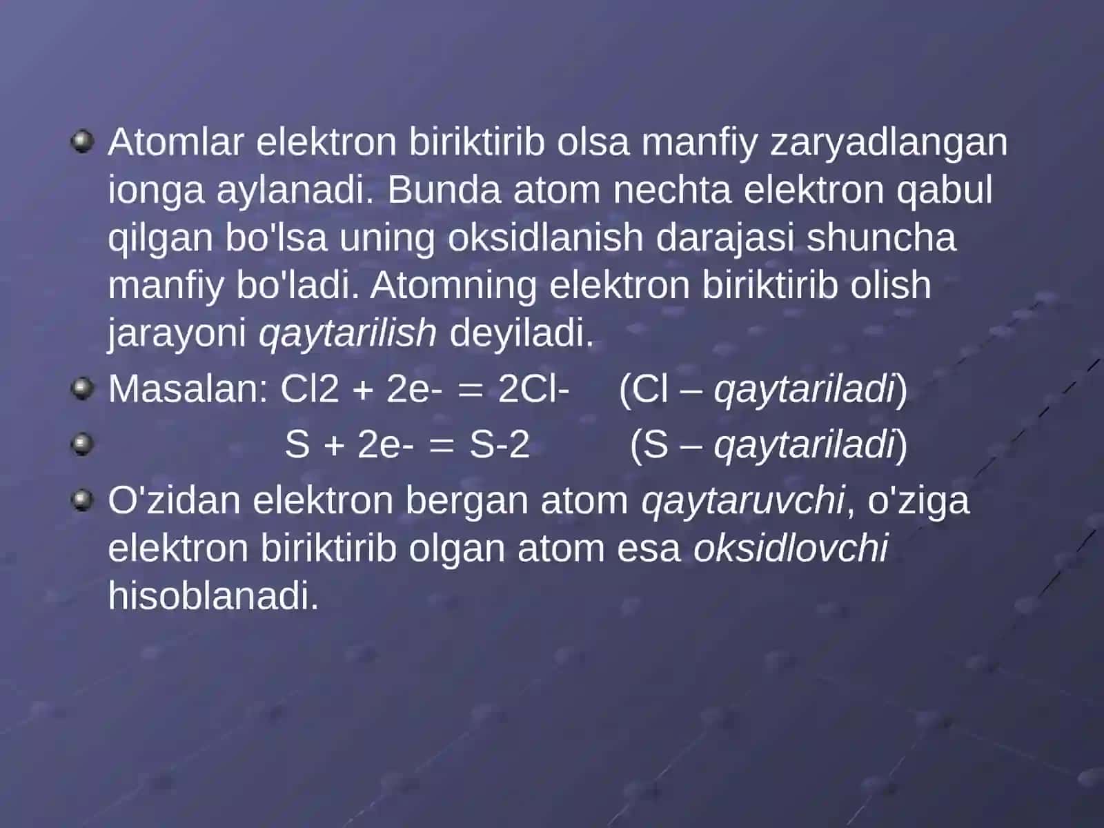 Oksidlanish qaytarilish reaksiyalari 4