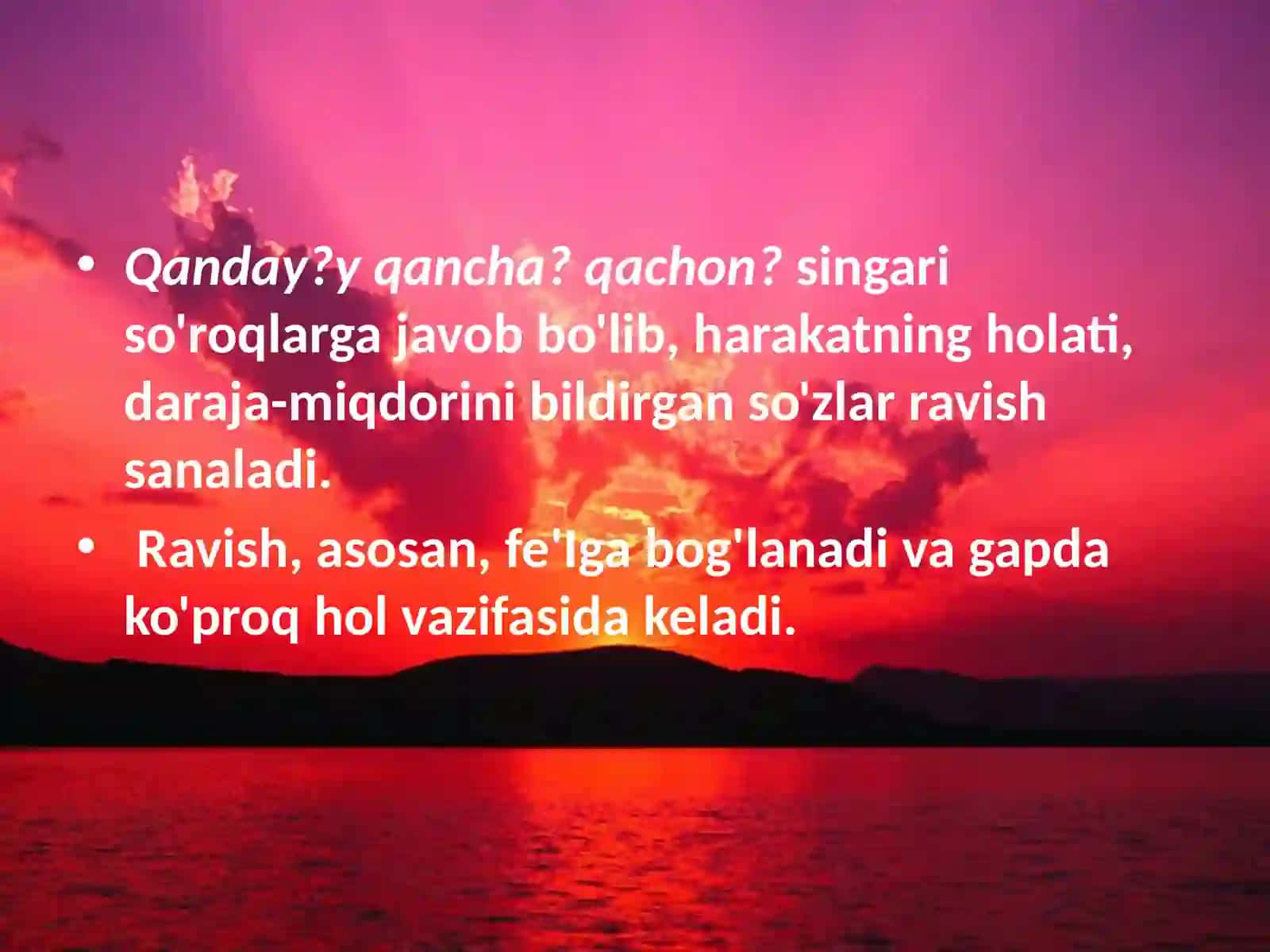 Ravish so’z  turkumi 4