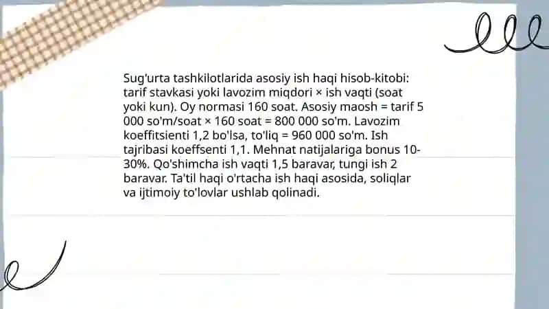 Sug'urta tashkilotlarida mehnatga haq to'lash hisobi 4