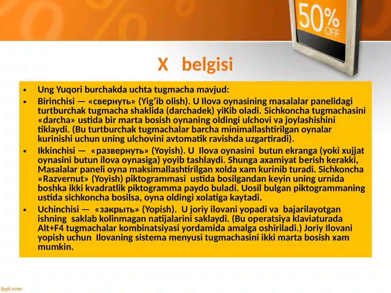 OYNALAR BILAN ISHLASH 4