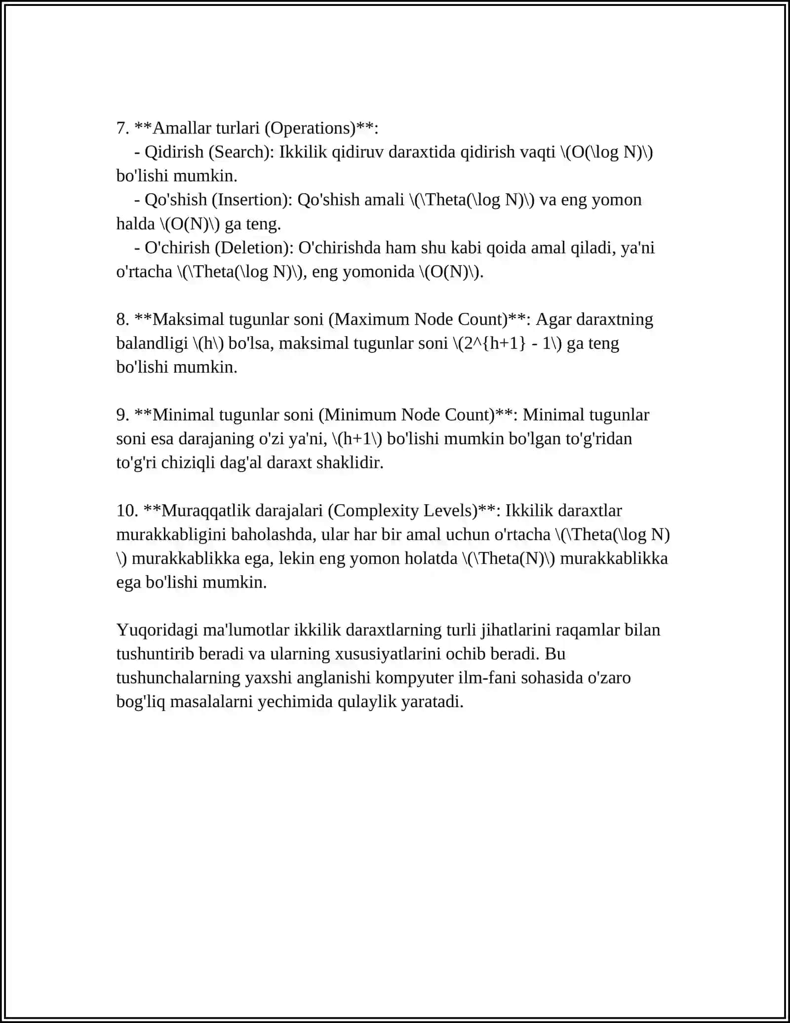 MUVOZANATLANGAN BINARY DARAXTLAR 4
