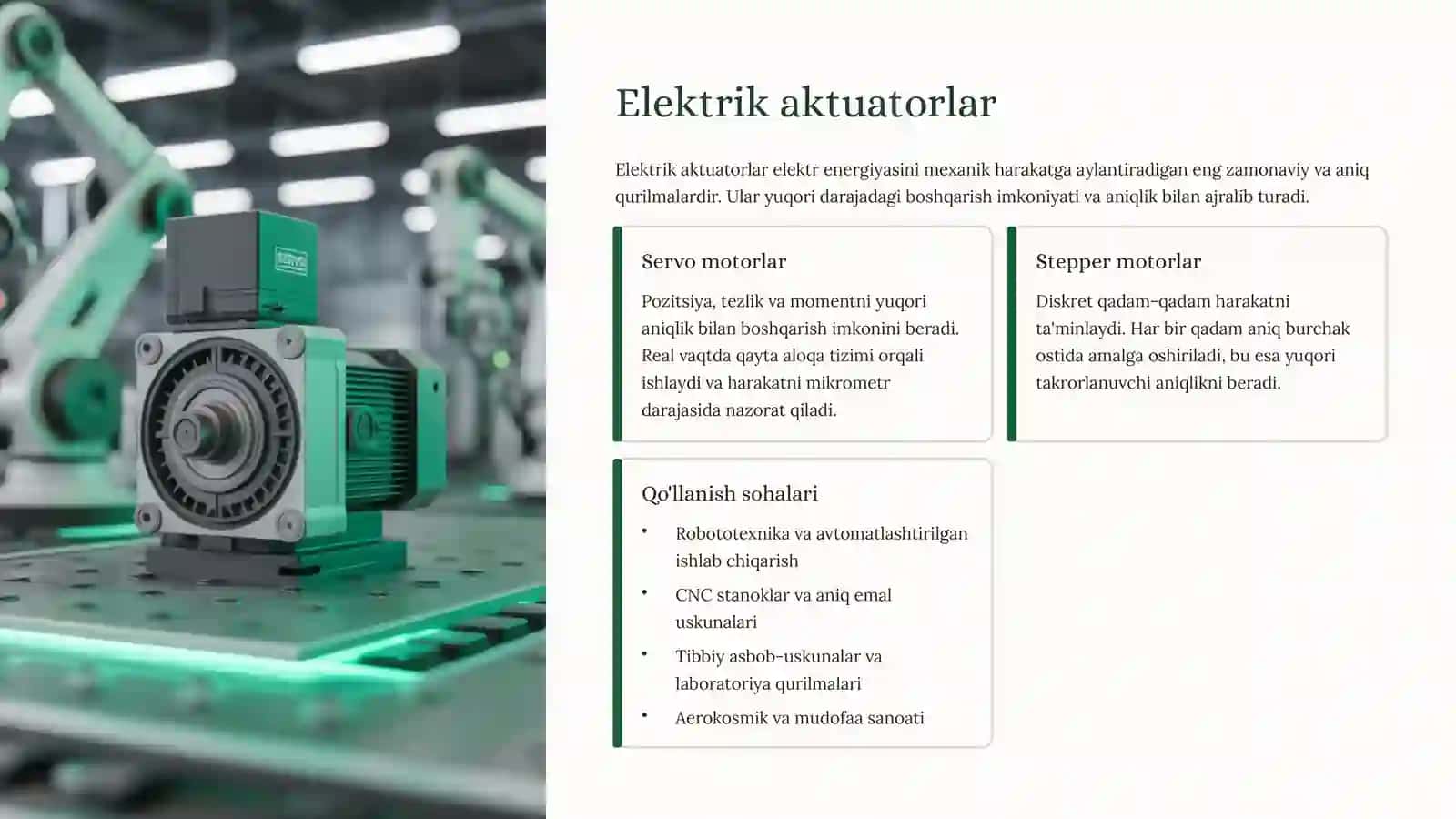 Aktuatorlar: Turlari va Ishlash Prinsiplari 4