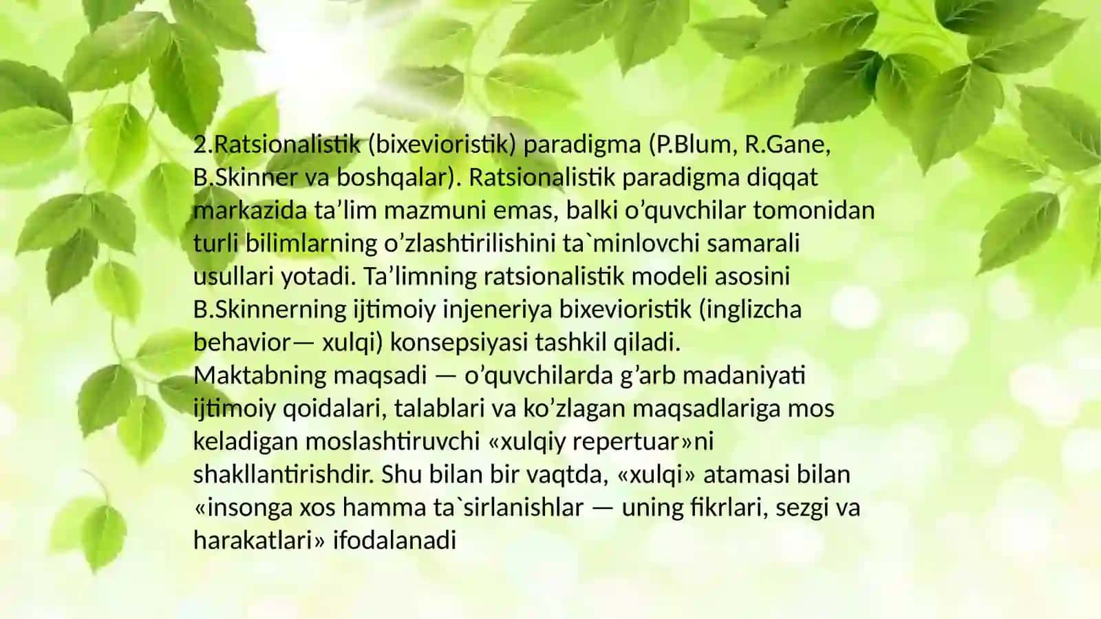 Ta’lim paradigmalari 4