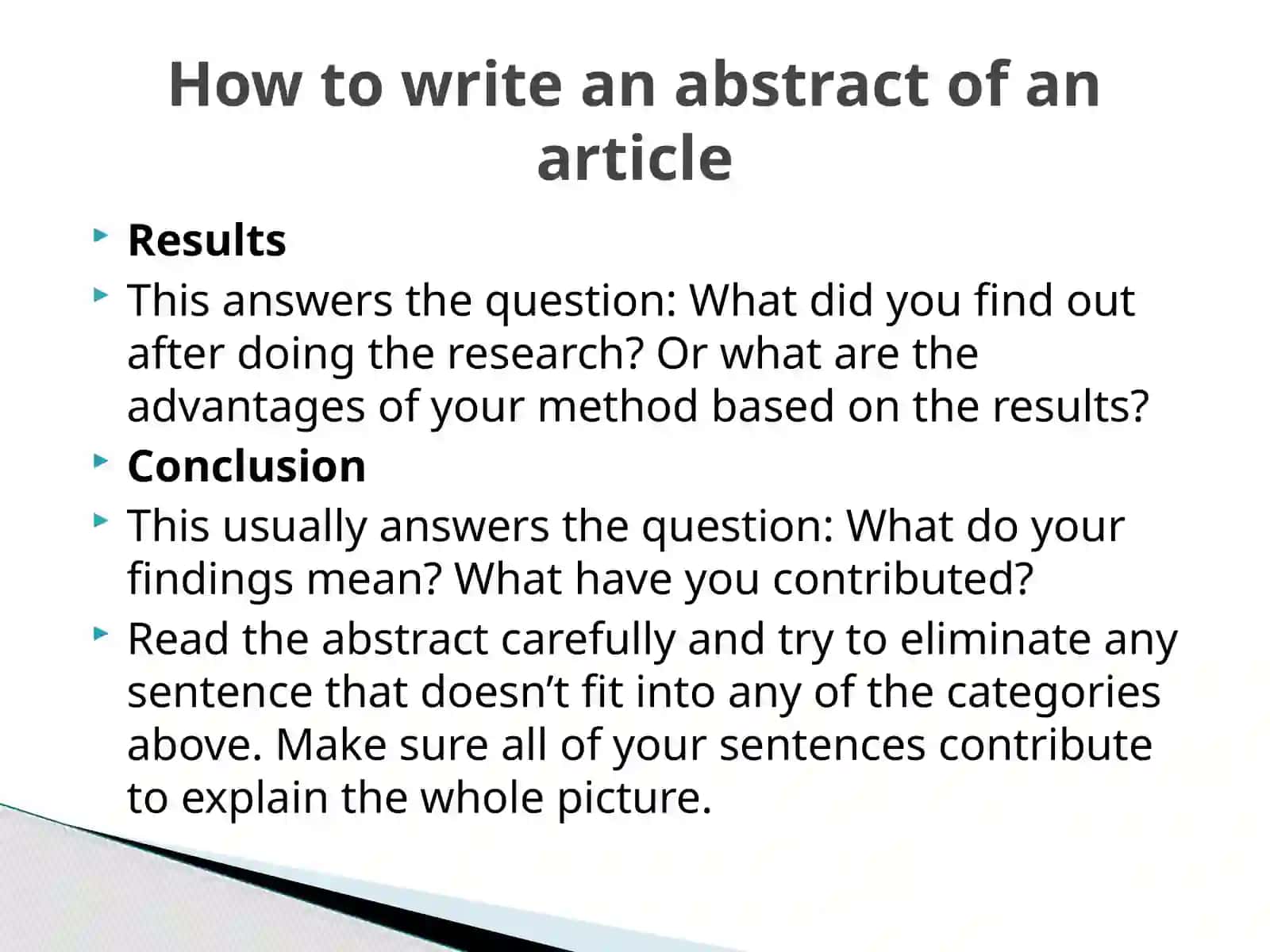 How to write an abstract of an article 4