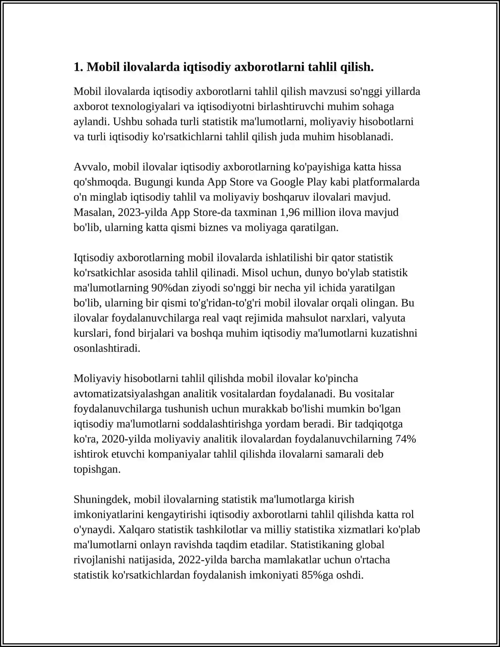 IQTISODIY AXBOROTNI QAYTA ISHLASH UCHUN MOBIL ILOVALARDAN FOYDALANISH 4
