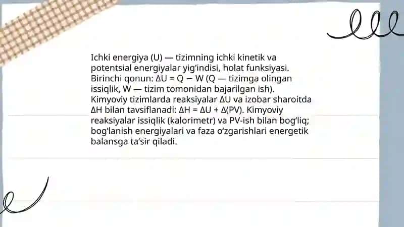 Kimyoviy termodinamika 4