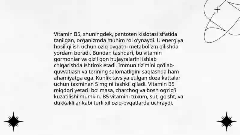 Vitamin B5 4