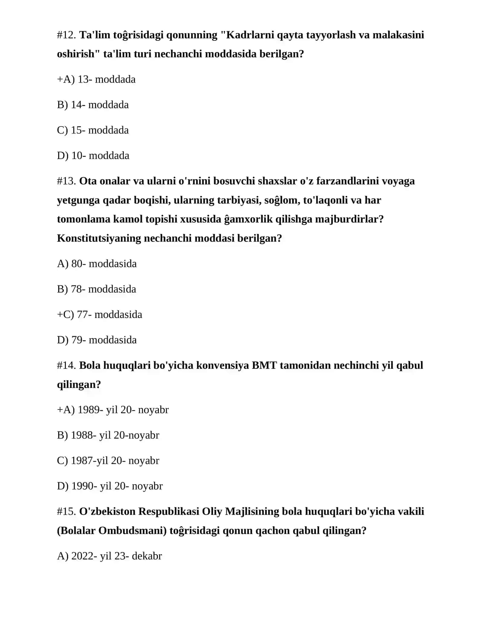 O‘qituvchilar uchun yangi testlar to‘plami 4