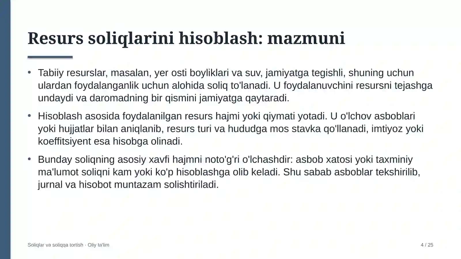 Yaylov chorvachiligida resurs soliqlarini hisoblash 4