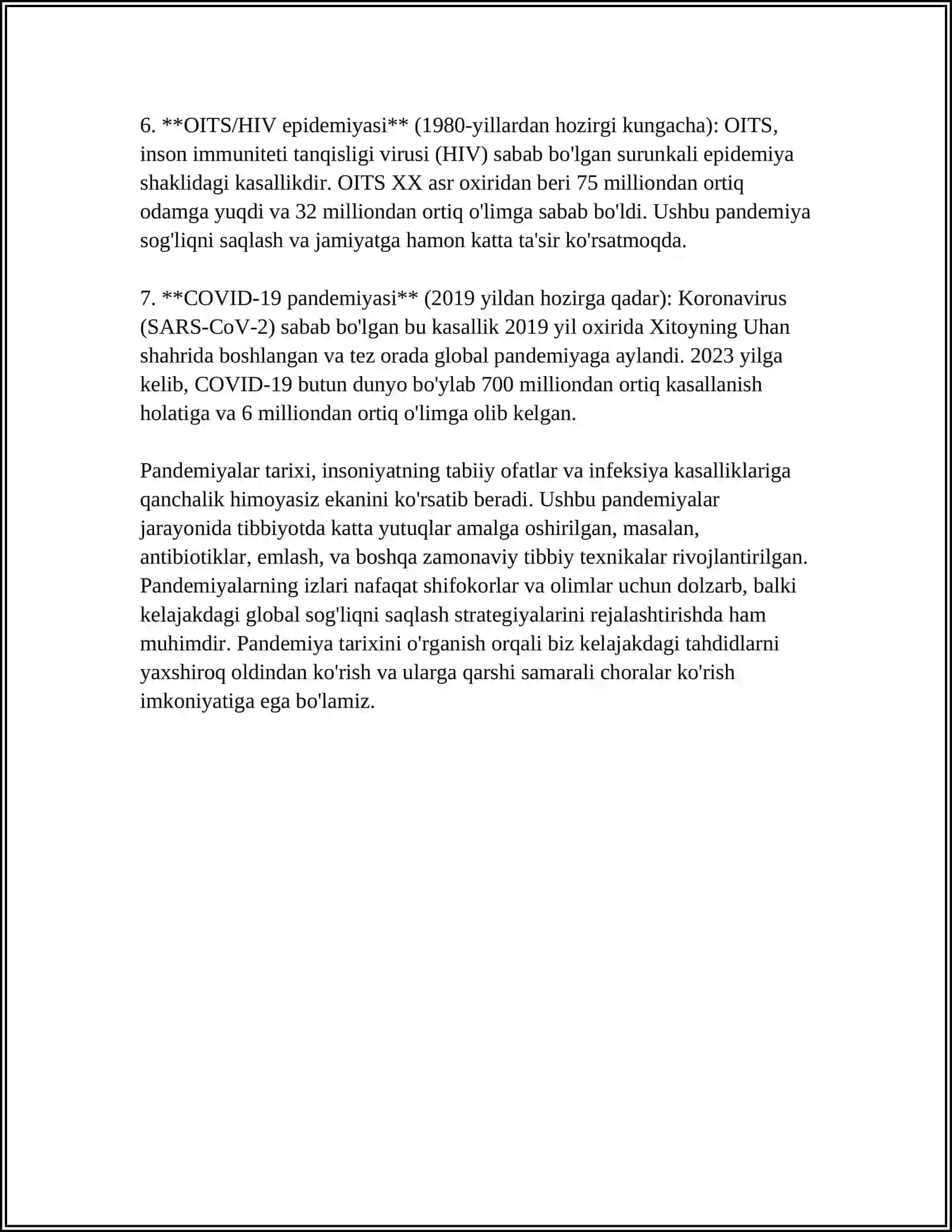 PANDEMIYA - XXI ASRNING GLOBAL MUAMMOSI VA UNING OQIBATLARI 4