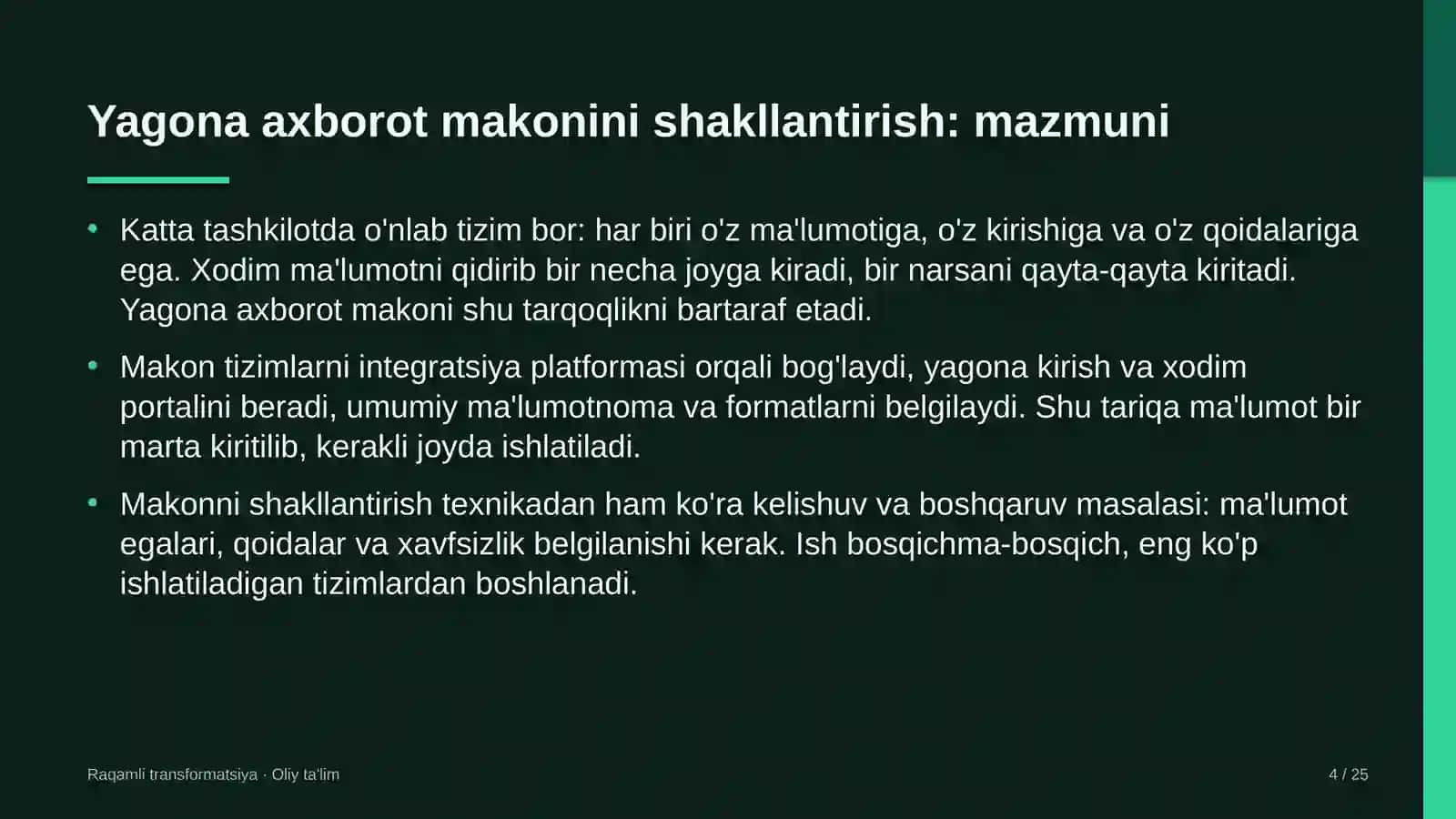 Uzumchilikda yagona axborot makonini shakllantirish 4