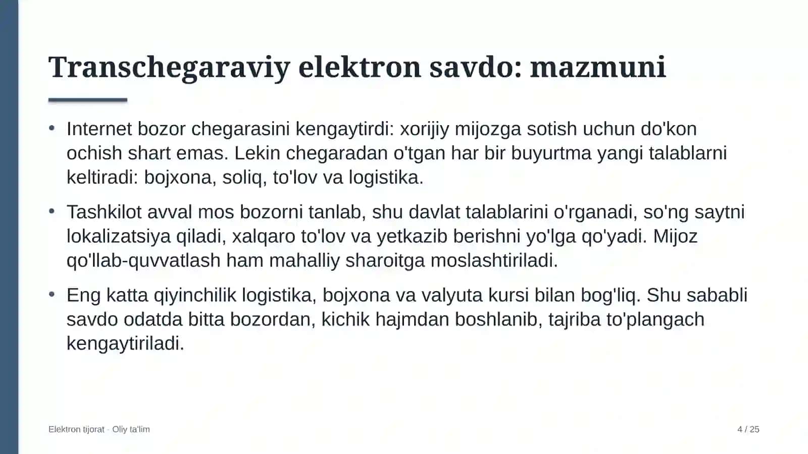 Developerlik kompaniyalarida transchegaraviy elektron savdo 4