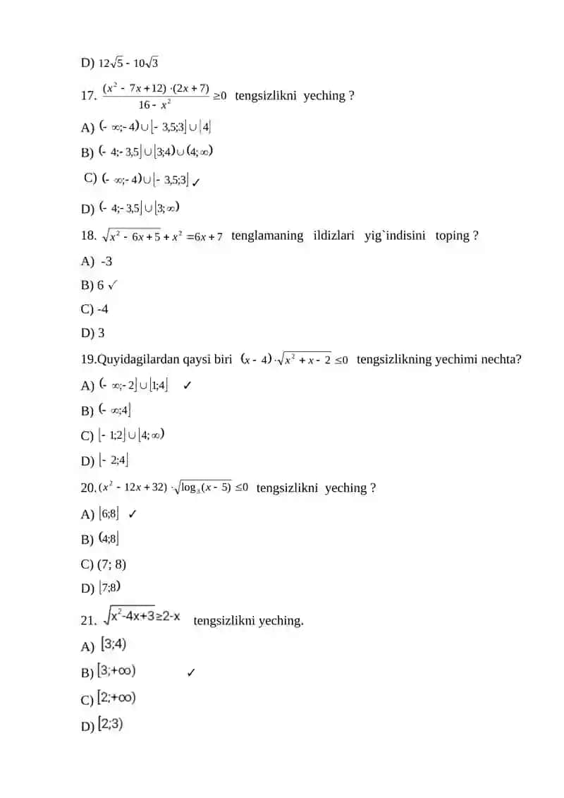 Matematikadan misol va masalalar yechish 4