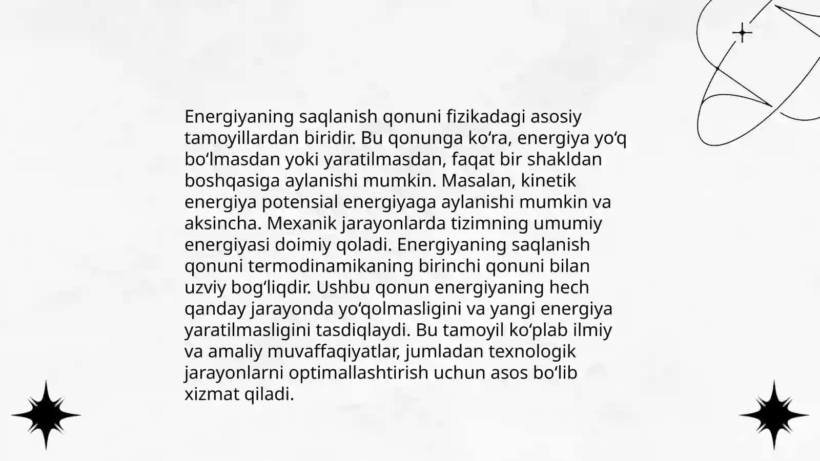 Modda va energiyaning aylanma harakati 4