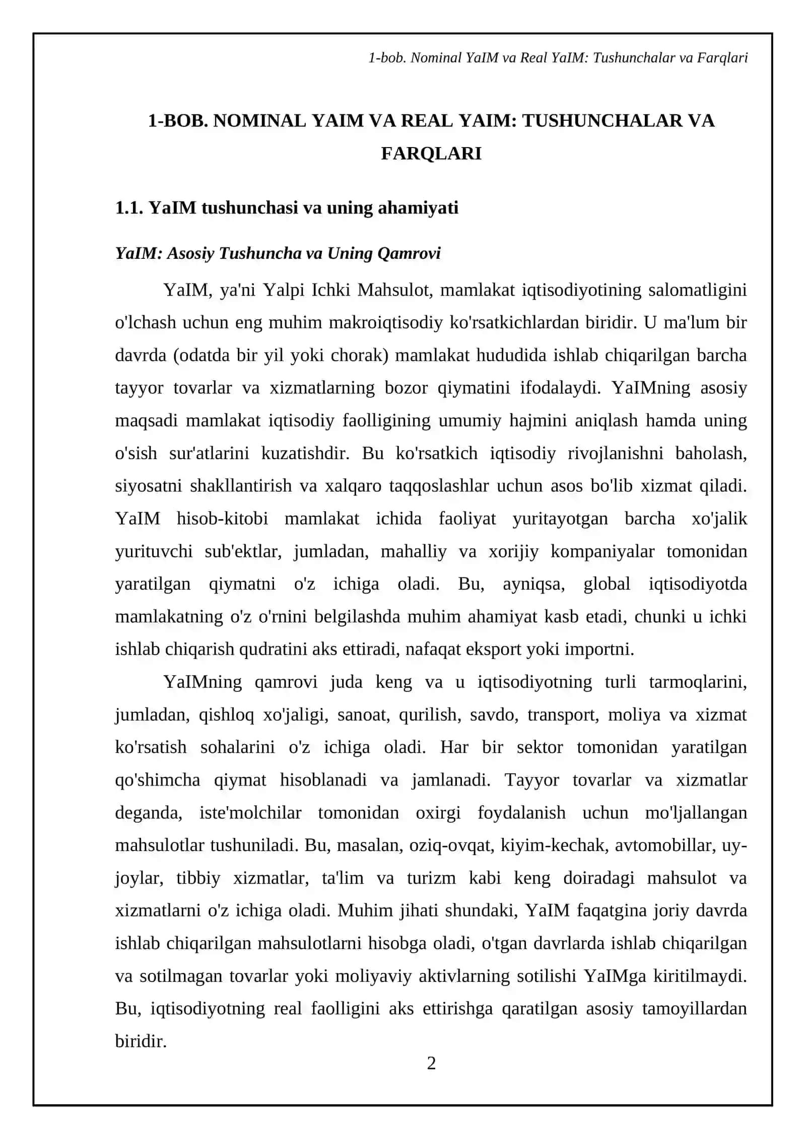 YaMM va YaIM, ularning hisoblash usullari 4