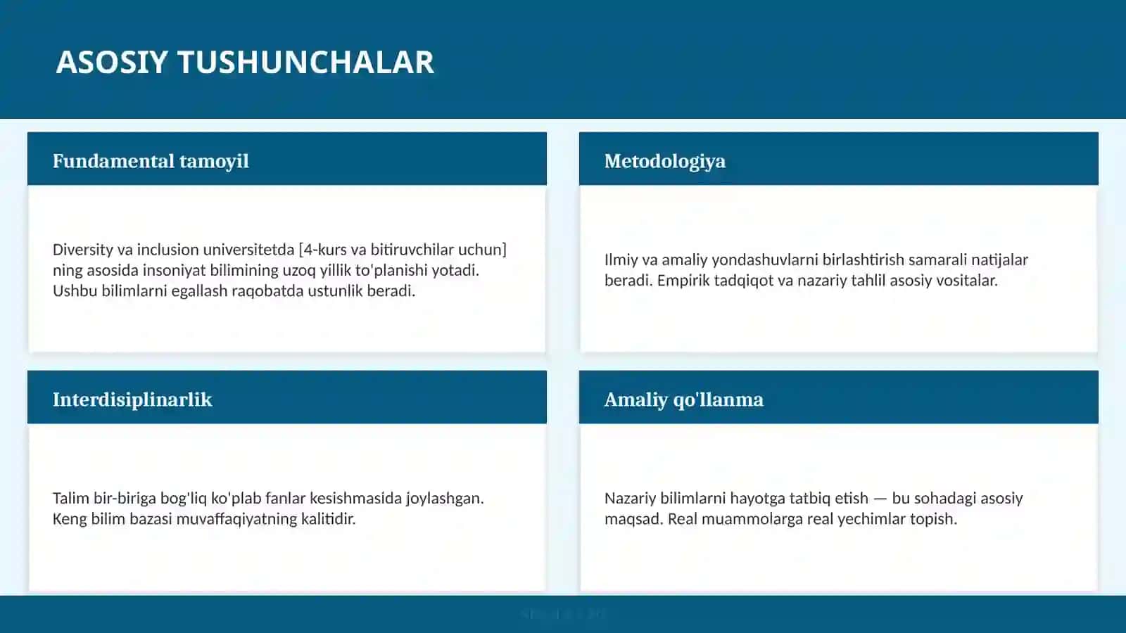 Diversity va inclusion universitetda [4-kurs va bitiruvchilar uchun] 4