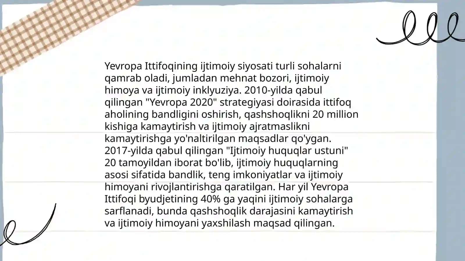 Yevropa Ijtimoiy Siyosati 4