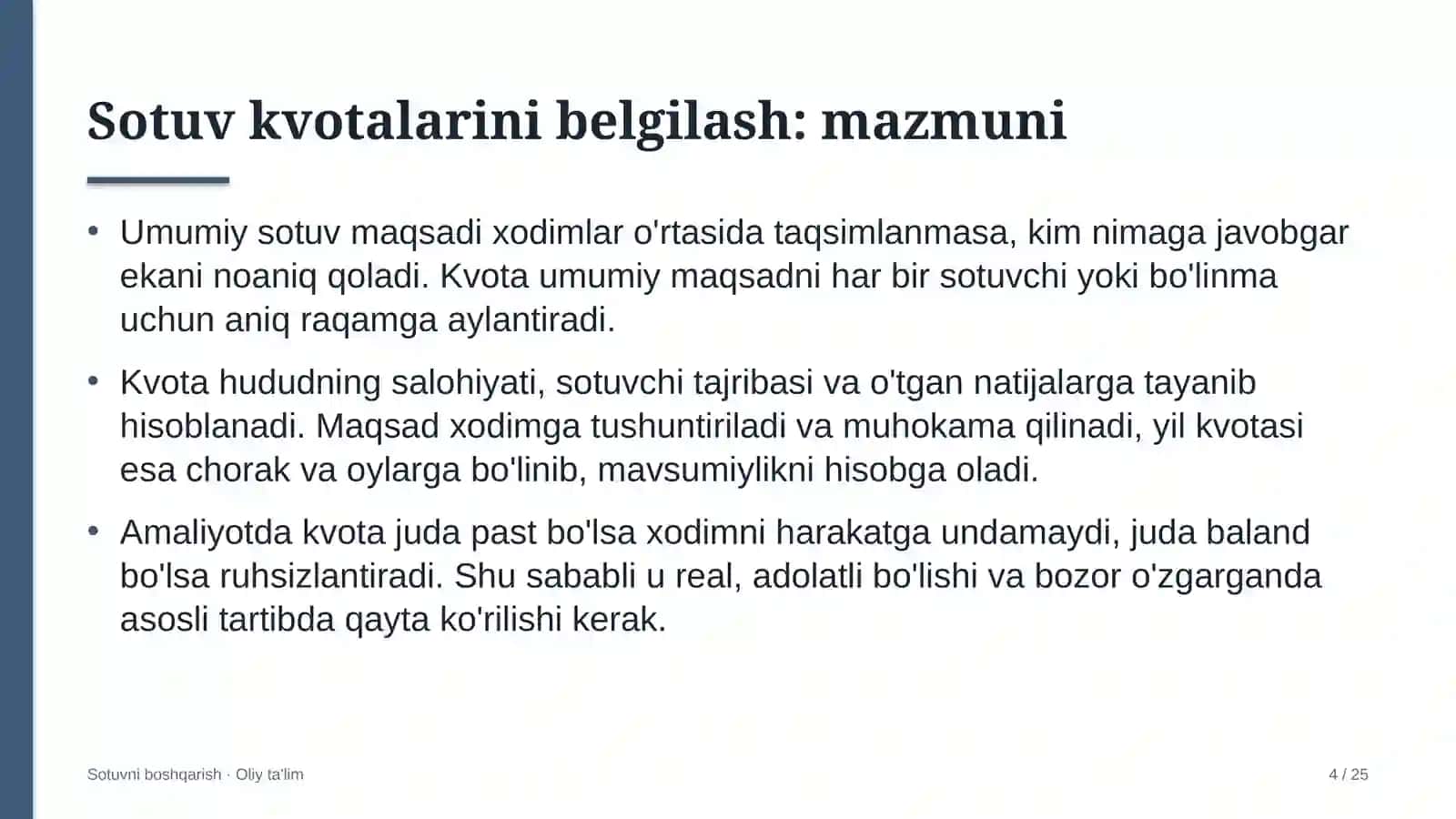 Elektronika sanoatida sotuv kvotalarini belgilash 4