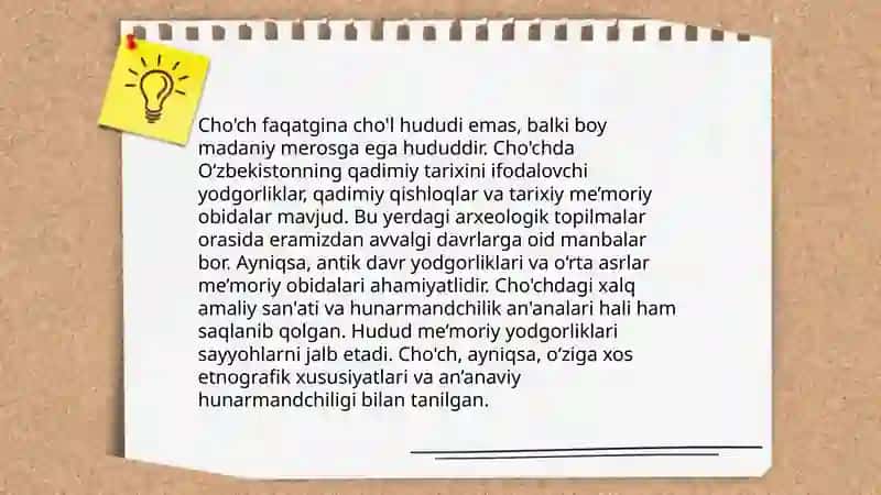 Choch tarixidan lavhalar 4