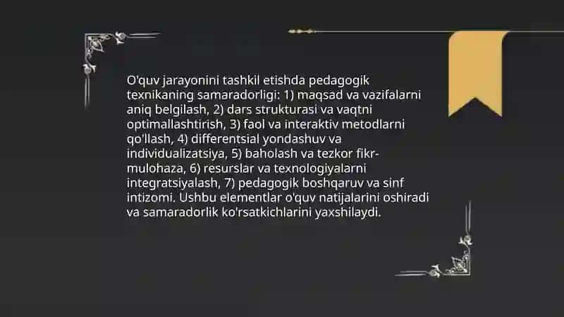 Pedagogik texnikaning xususiyatlari 4