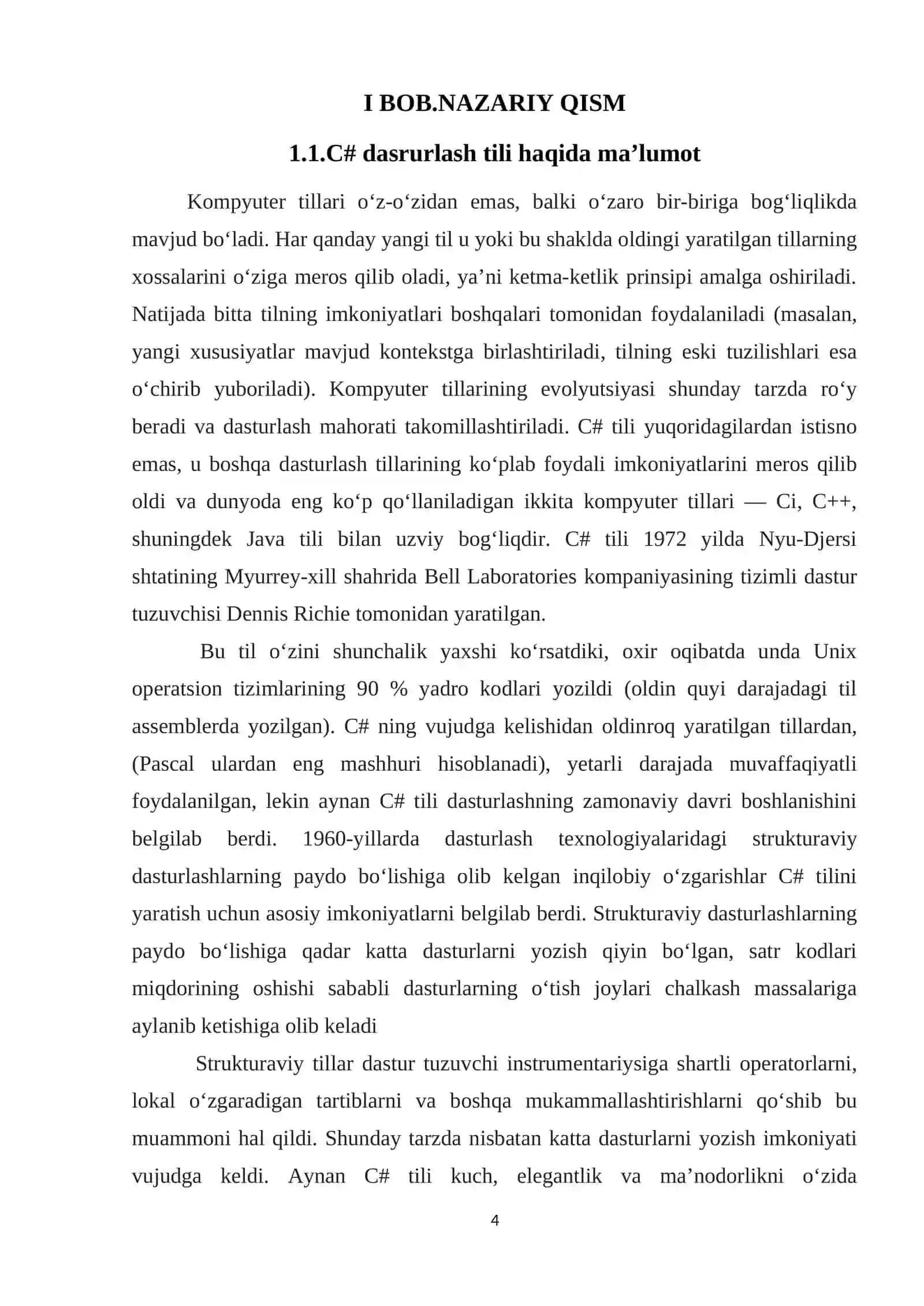 C# dasturlash tilida vorislik asosida misollar 4