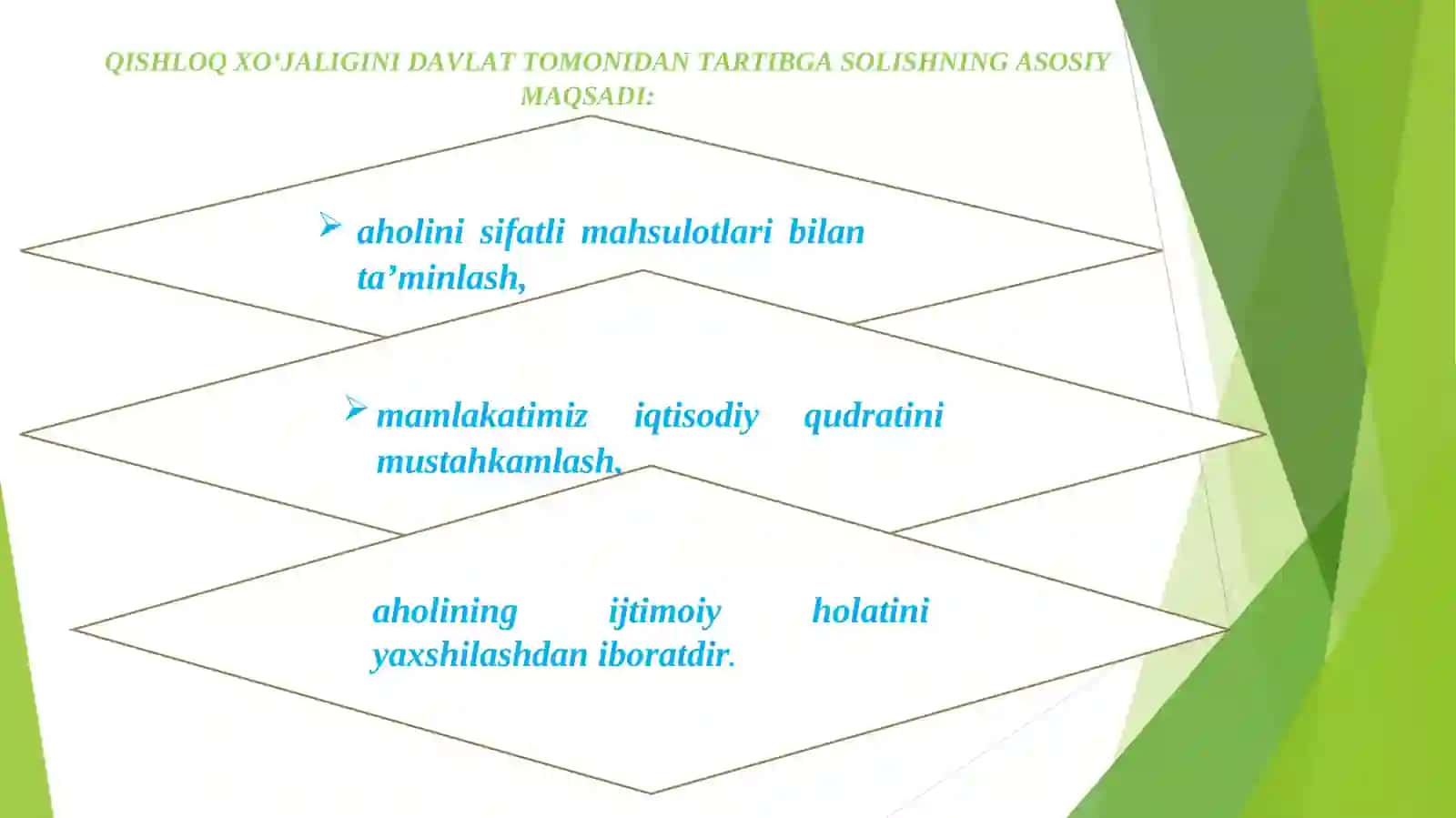Qishloq xo‘jalik faoliyatini davlat tomonidan tartibga solish 4