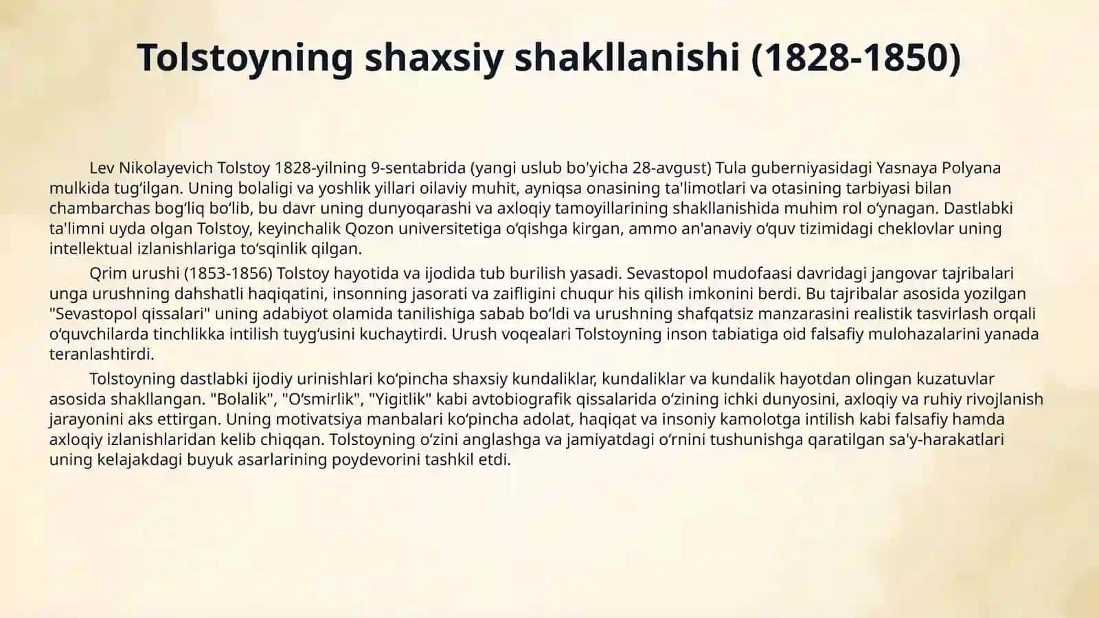 Lev Tolstoy hayoti va ijodi 4