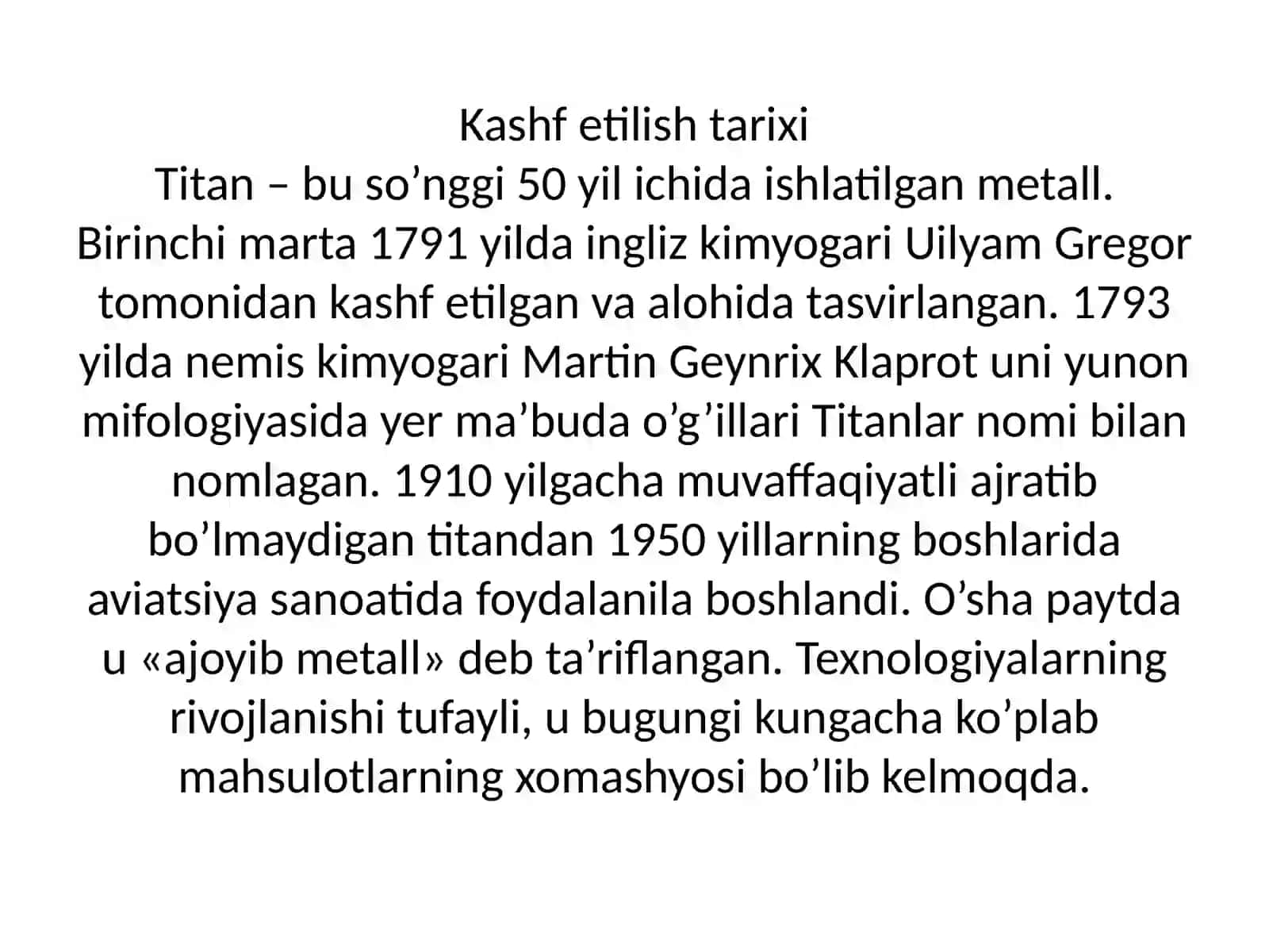 Titanguruhchaelementlarining ishlatilishi 4